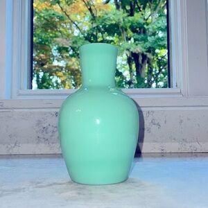 Jadeite Green Vintage Morgantown Tumble Up 1930’s Bedside Water Carafe Pristine